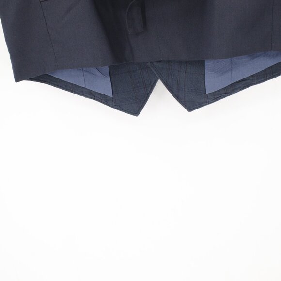 John Varvatos Vest Men 38 Linen Cotton Plaid Sleeveless Collared Waistcoat gilet - Picture 6 of 14